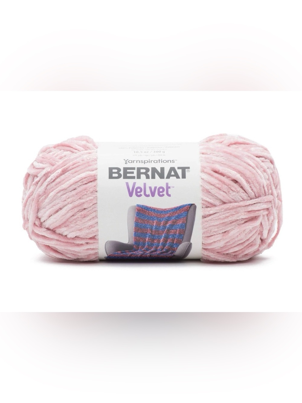 NEW Bernat Velvet Yarn Quiet Pink 10.5oz Bulky #5 Polyester Chenille 1 Skein
